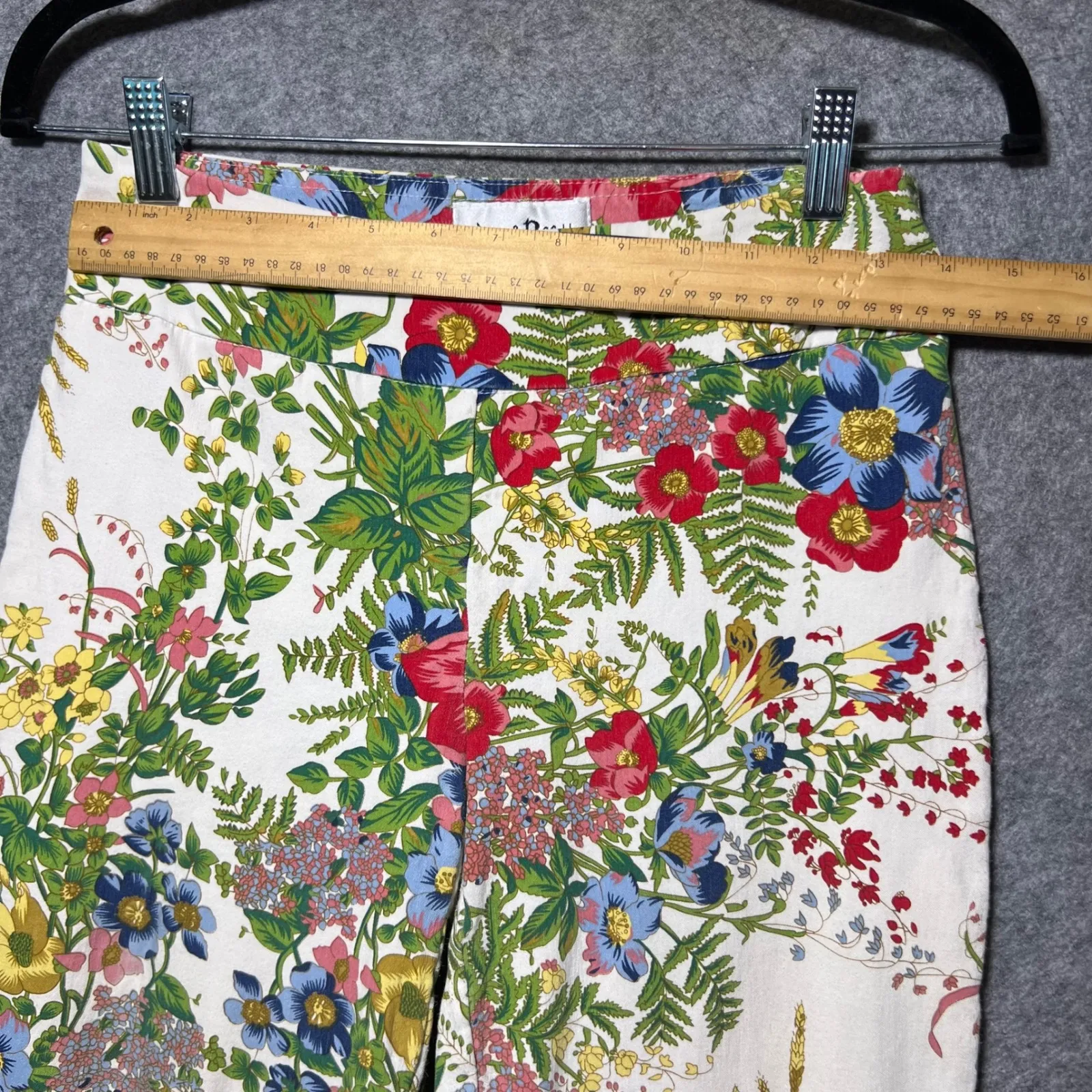 Joseph Ribkoff Floral Pants White Botanical Print Stretch Women's 6 - Image 2