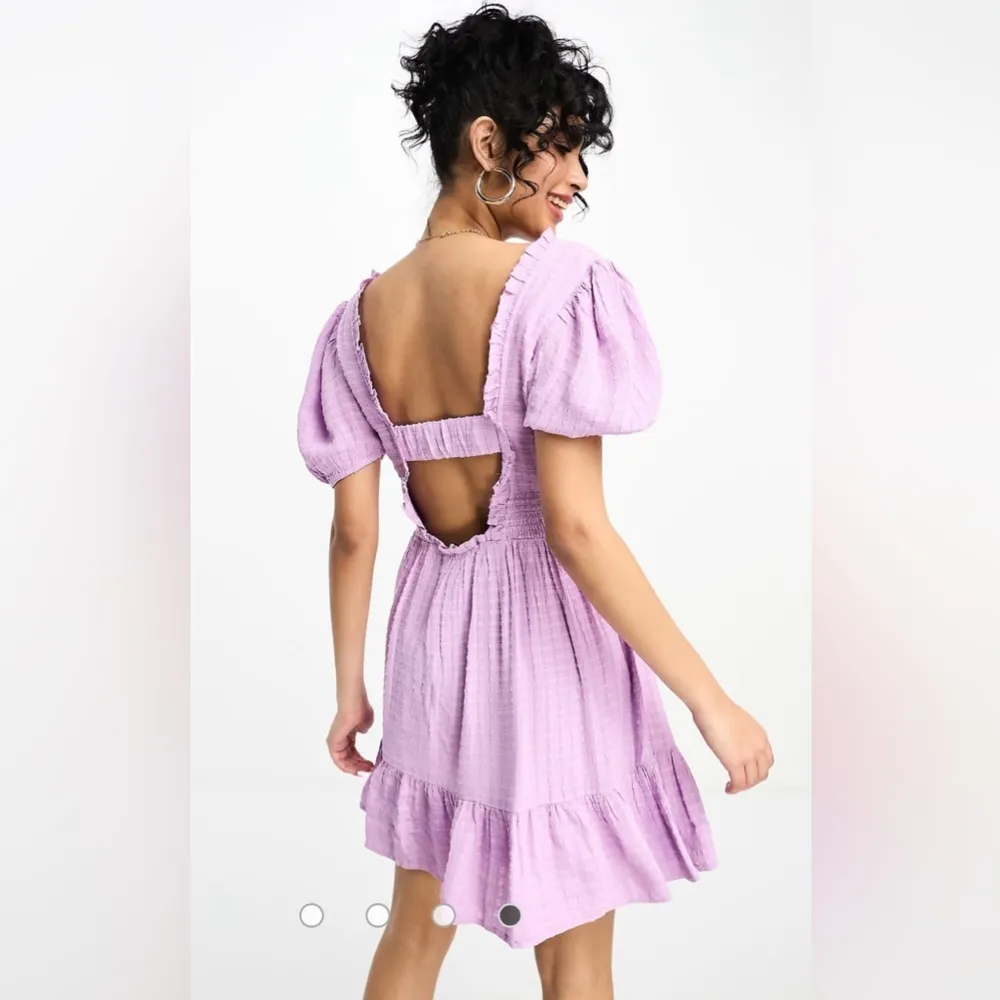 NEW French Connection Birch Gingham Tiered Dress in Summer Lavender Size S - Image 4