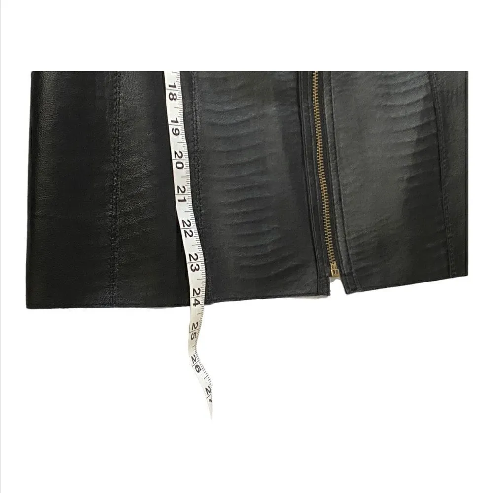 Reversible Faux Black Leather Moto & Animal Print Lightweight Jacket Black Size M - Image 5