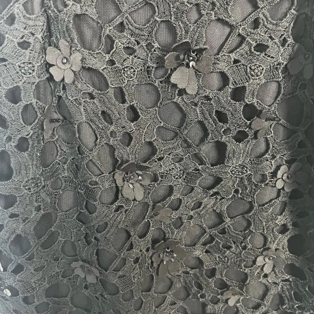 Anthropologie Pankaj & Nidhi Slim Mini Dress black floral size XL - Image 4