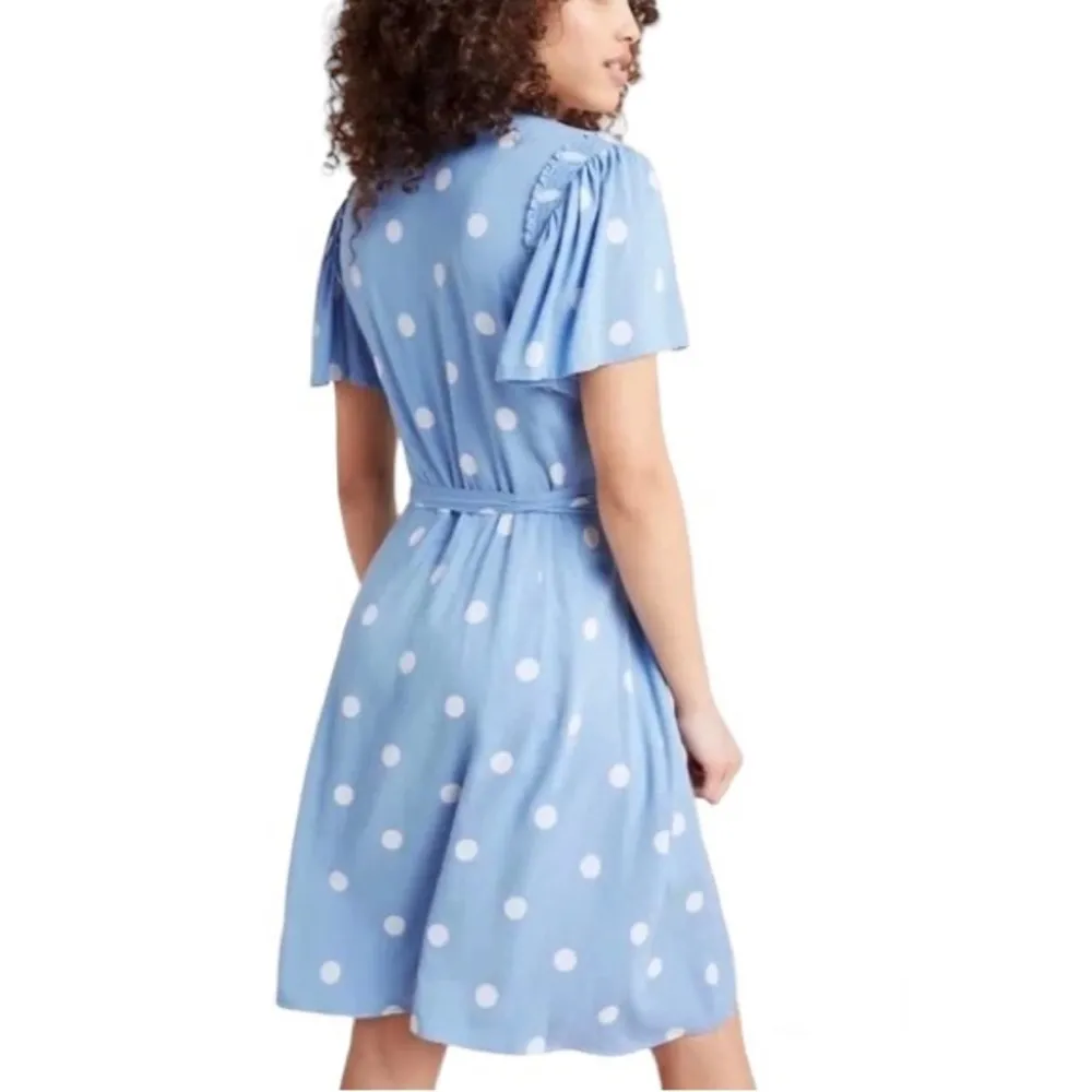 Paige Arlyn Wrap Allure/White Dolly Dot Print Design Wrap Dress Sz S - Image 4