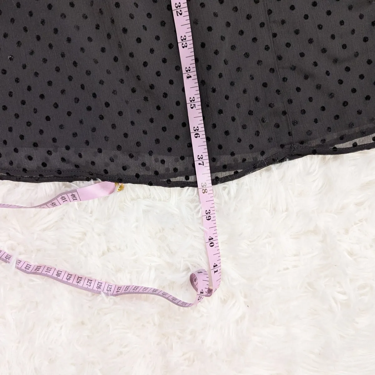 Old Navy Black Swiss Dot Midi Skirt Size Large - Image 7