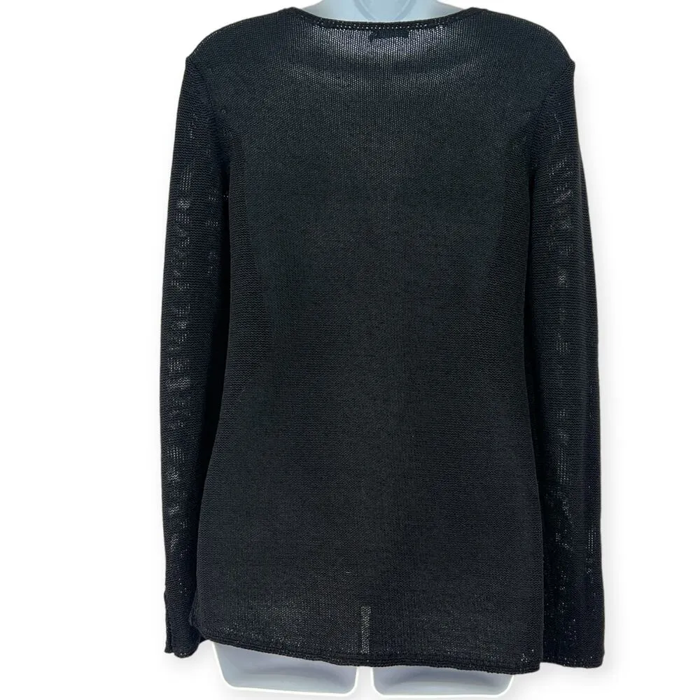 J. McLaughlin | XS | Open Knit Semi Sheer V-neck Pullover Sweater - Image 5