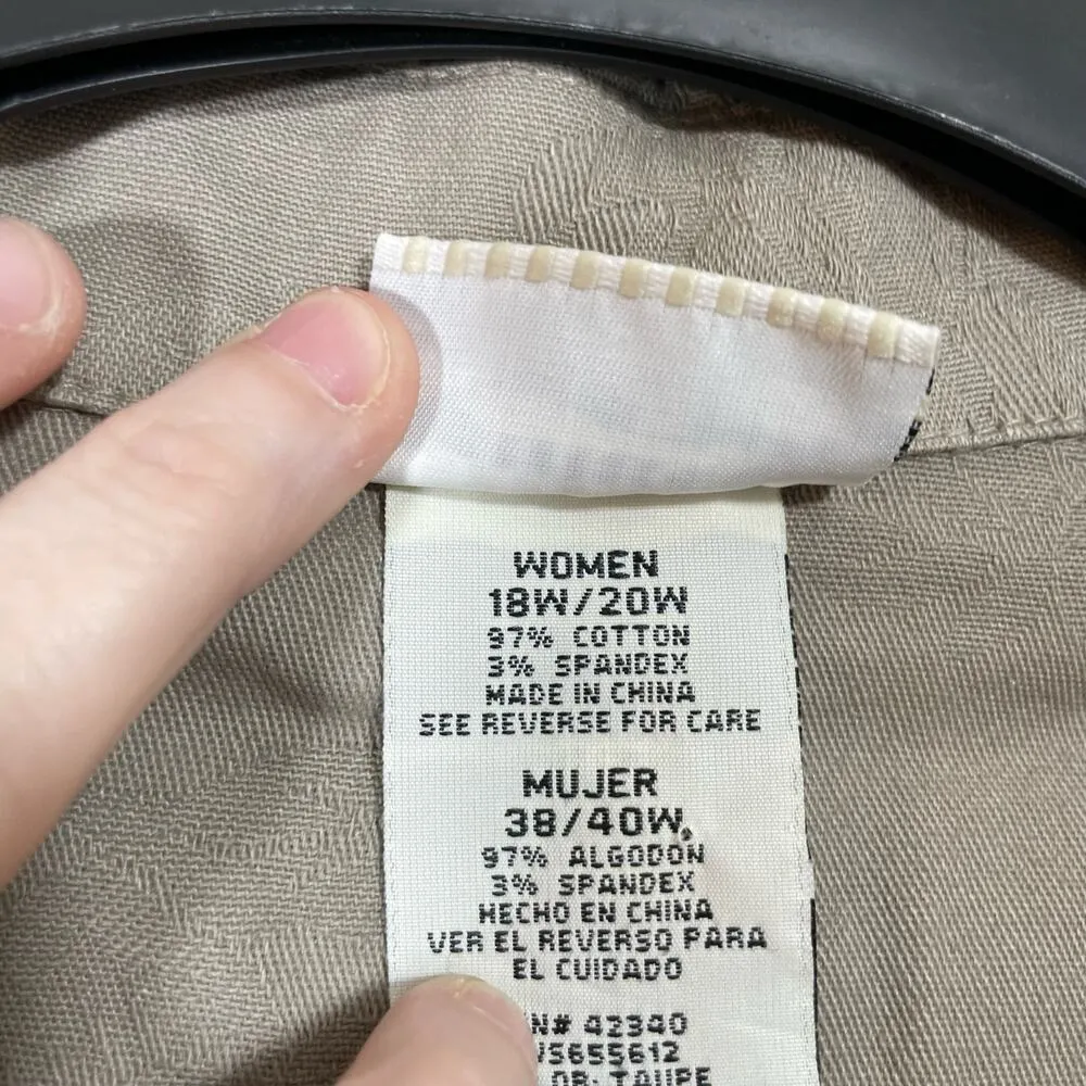 White Stage Women's Plus Size Taupe Floral Jacquard Blazer - Size 18W/20W - Boho - Image 6