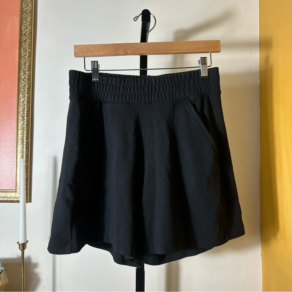 AYR The TV Short Pima Cotton Fleece High Rise Lounge Sweat Shorts Black Size S - Image 2