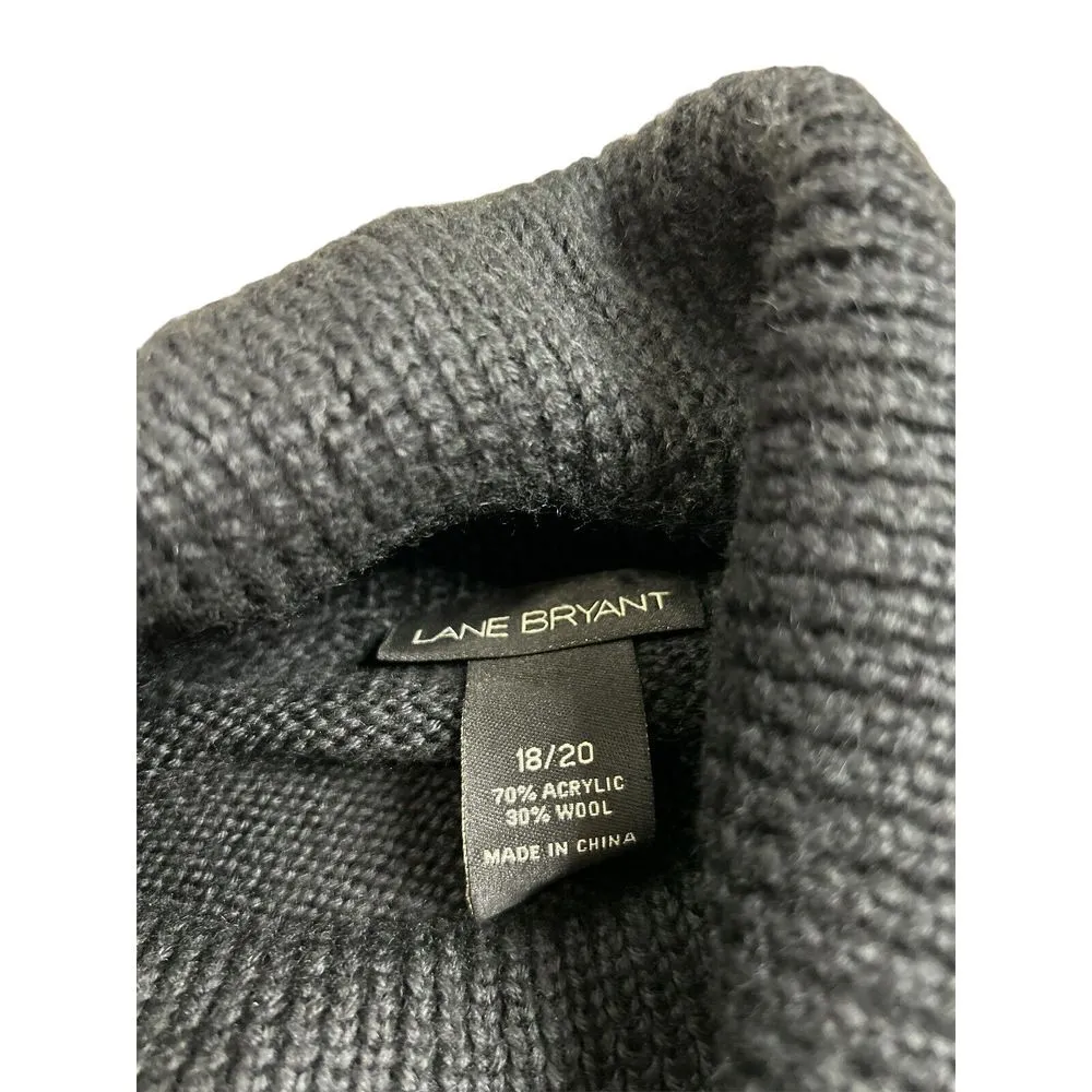 Lane Bryant Sz 18/20 Black Beaded Turtleneck Sweater Wool Blend‎ - Image 5