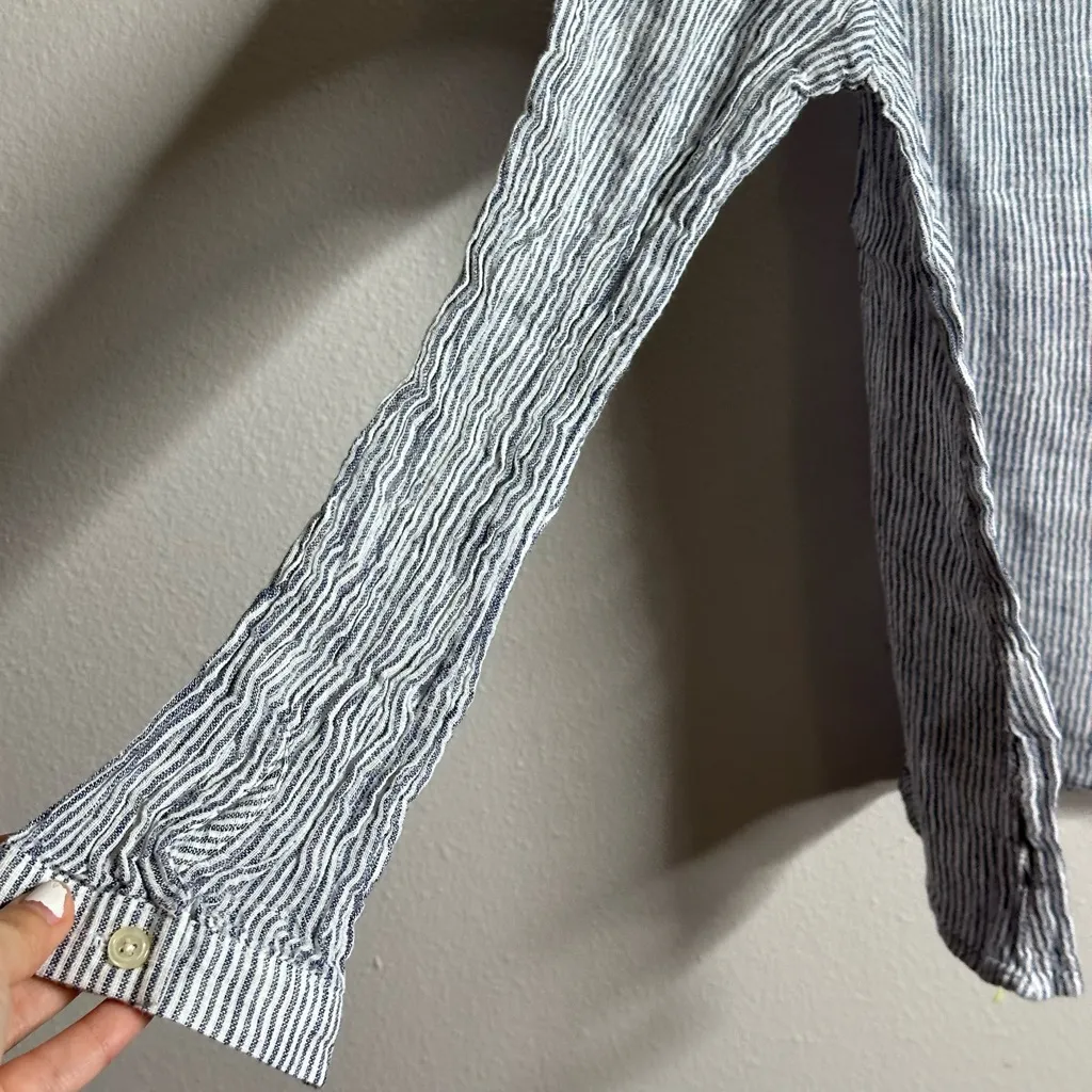 Old‎ navy Women Striped tunic shirt blouse long sleeve size M - Image 5