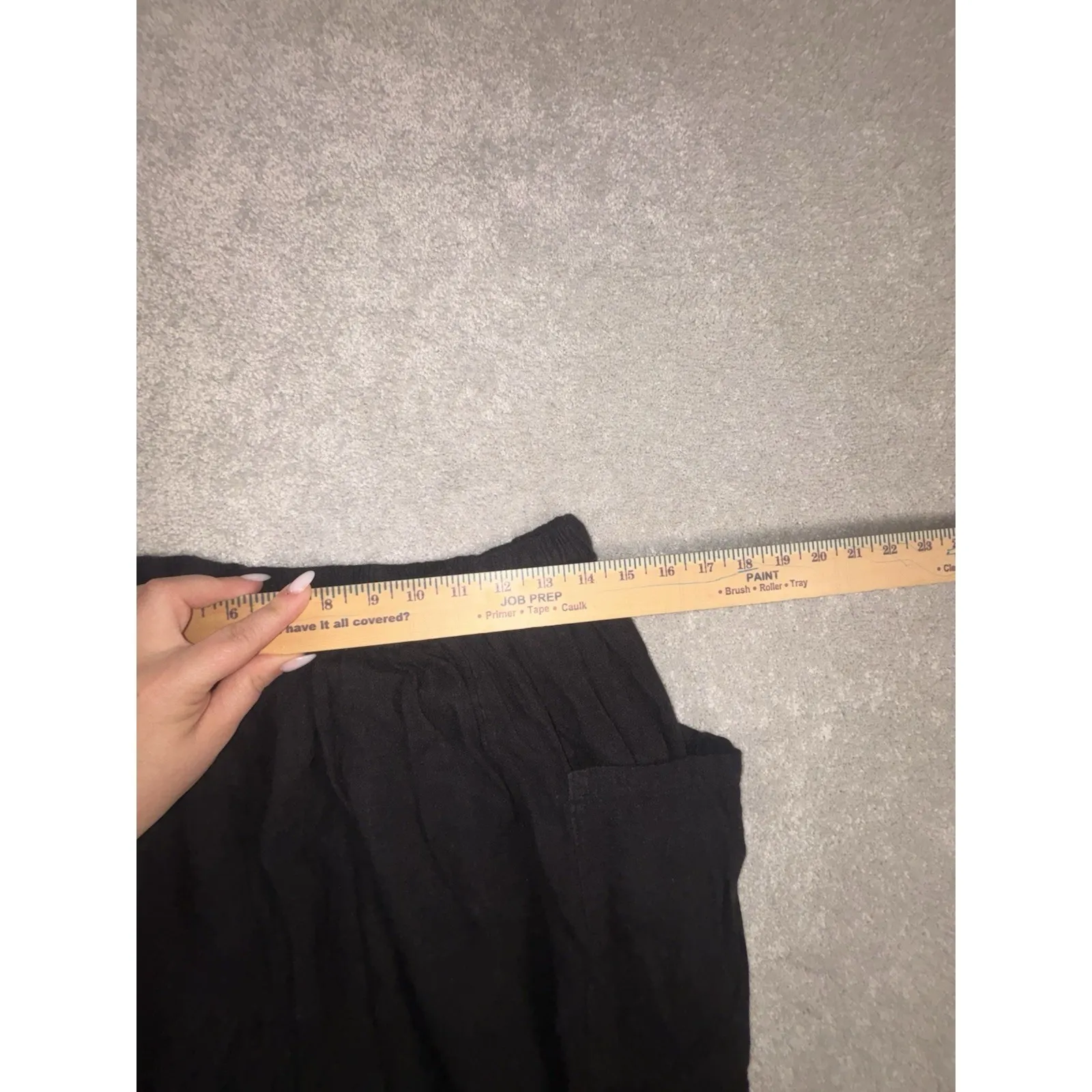 free people barrel pants black pull on viscose linen Small Oversized Pockets - Image 6