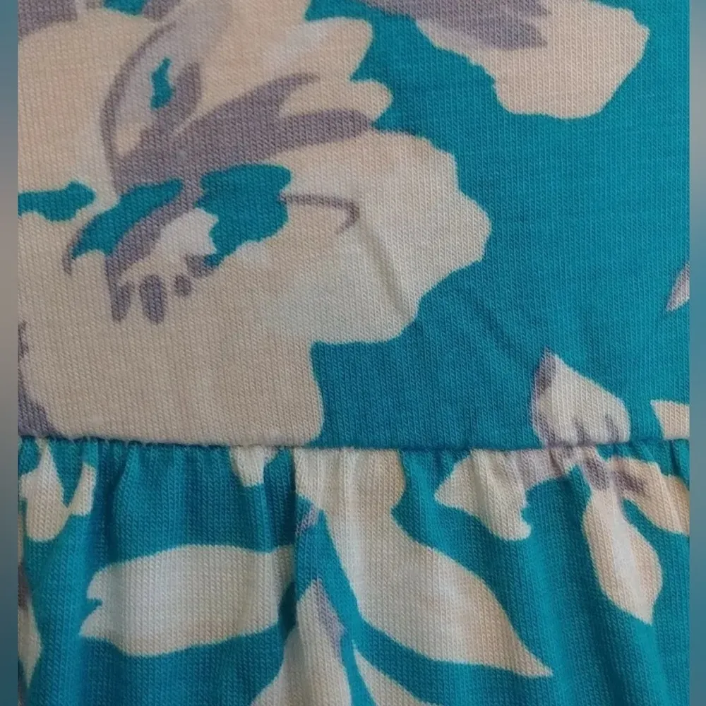 Turquoise Floral Crochet Back Lightweight Flowy Maxi Dress by Gilli Modcloth S Blue - Image 4