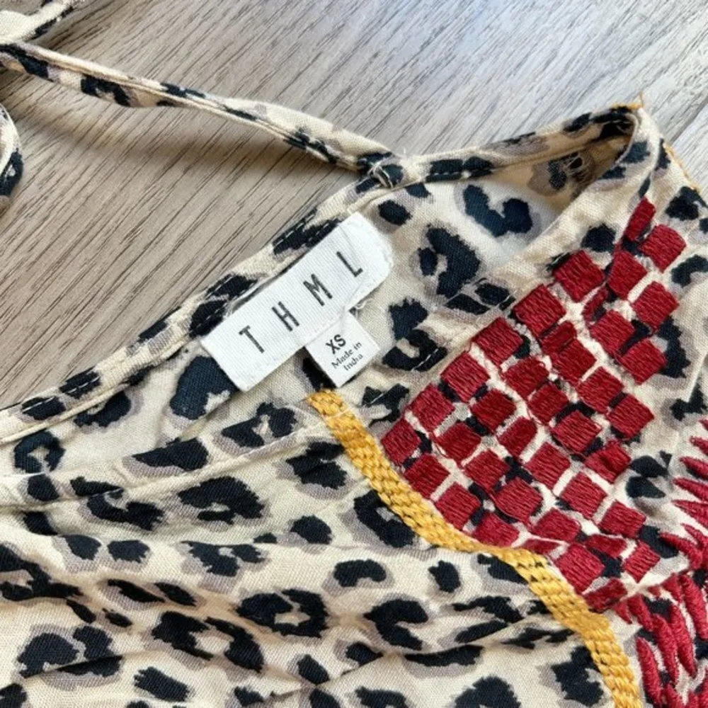 THML Leopard Print Wide Leg Jumpsuit Size XS - Image 6