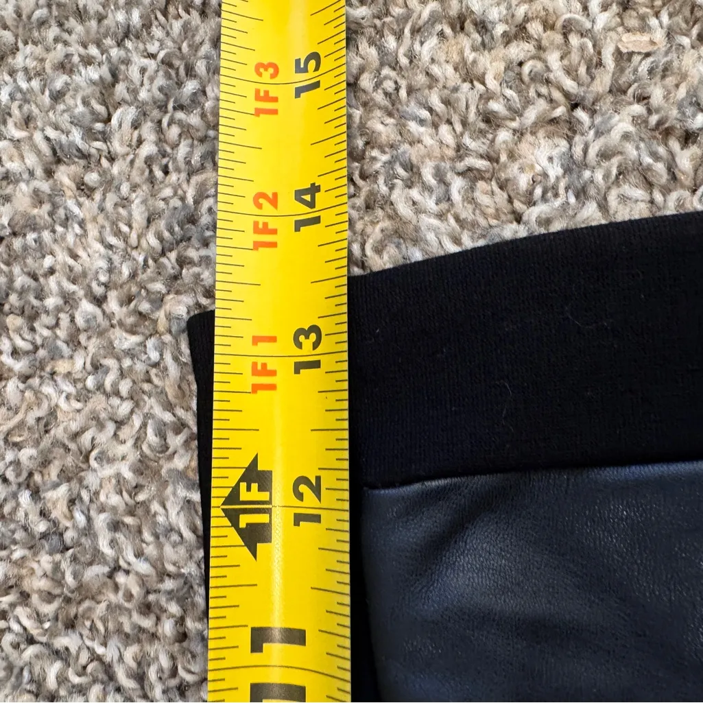 Drew Black Faux Leather High Rise Leggings Womens S Preppy Fall Straight - Image 4