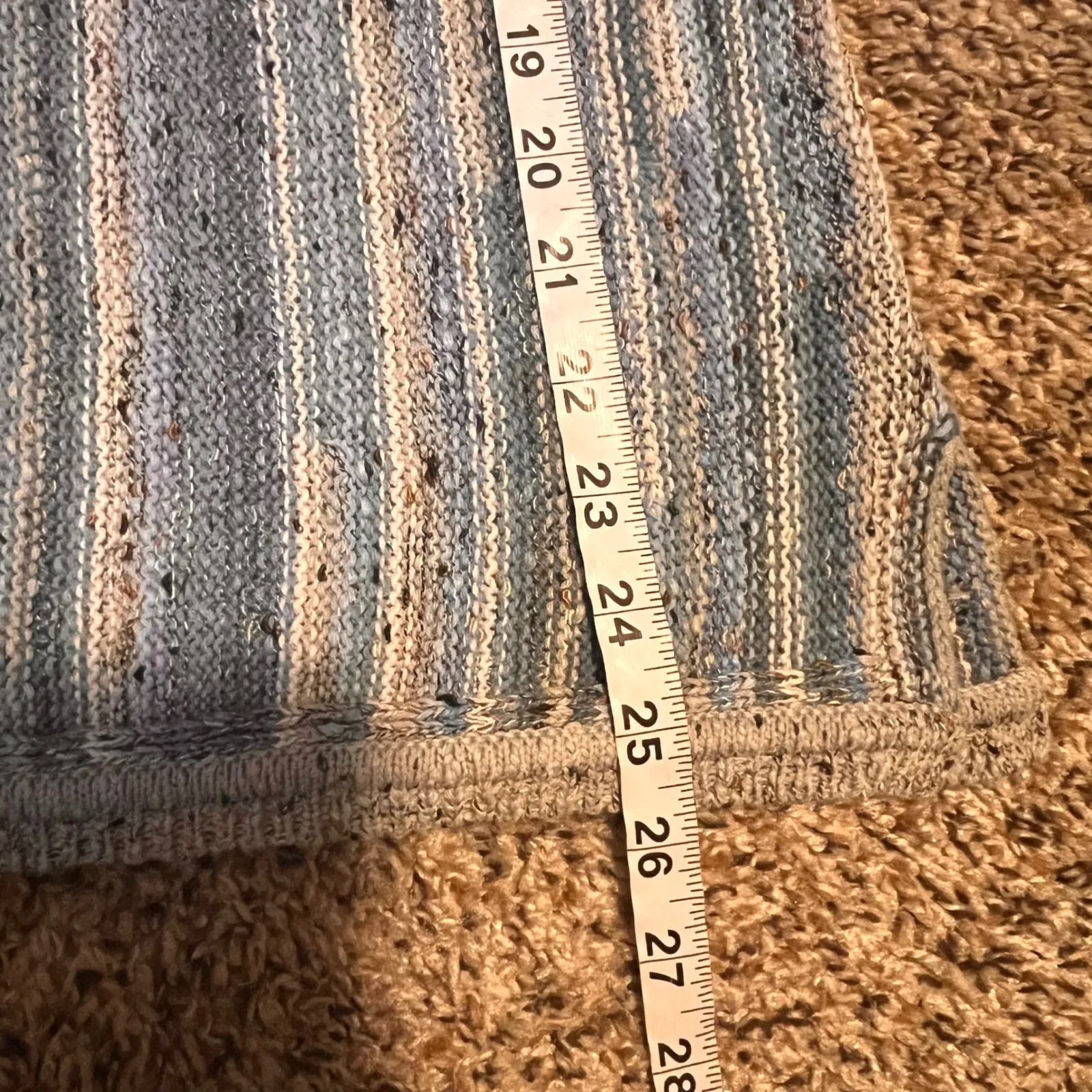 J Jill Striped Knit Sweater Pullover Long Sleeve Blue Grey‎ XS - Image 4