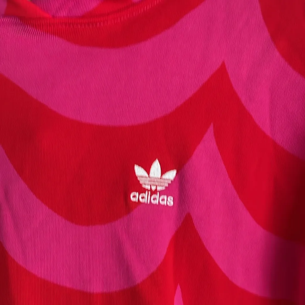 Adidas Women's Originals X Marimekko Hoodie In Vivid Red/team Real Magenta Red Size XS - Image 5