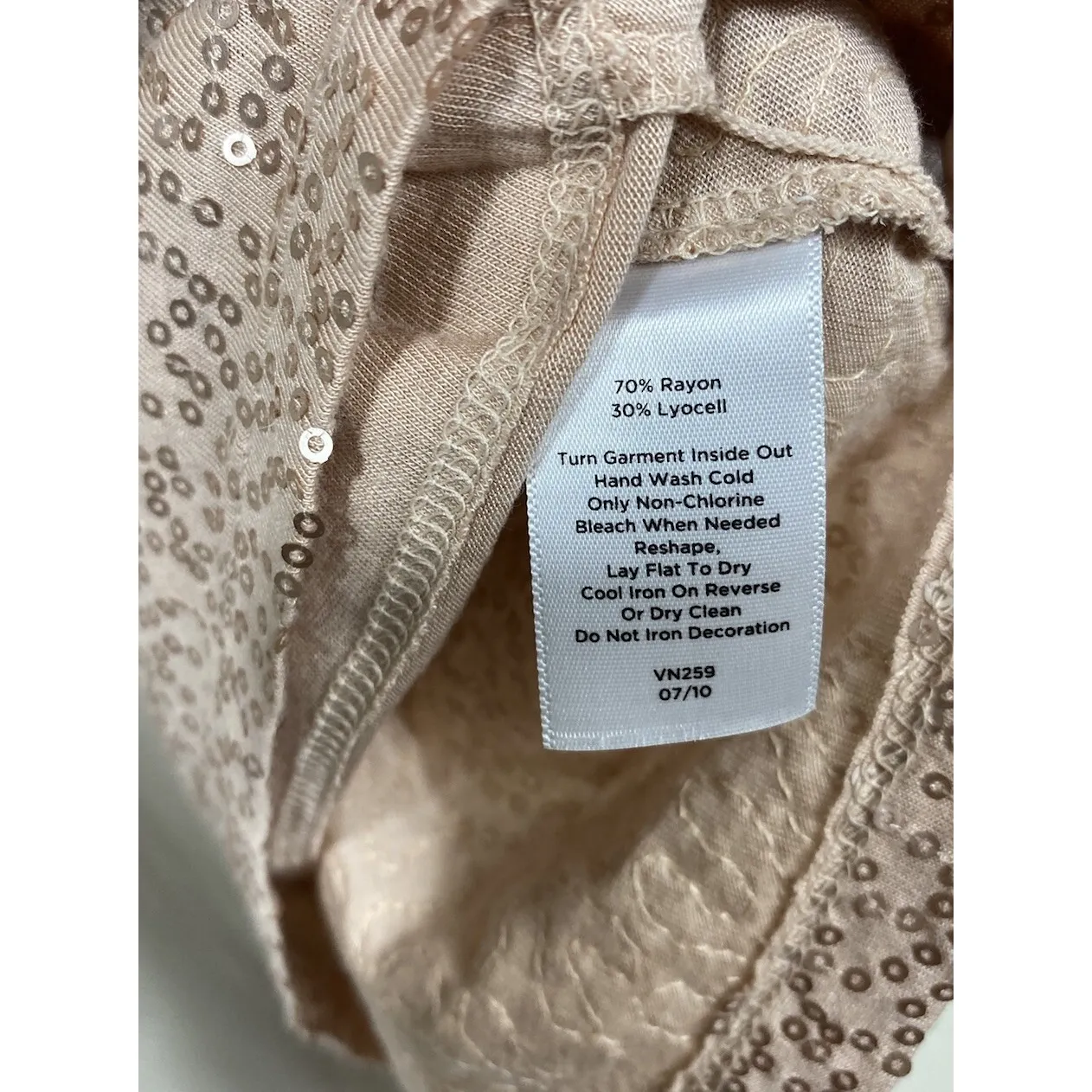 Talbots Womens‎ Sequins Tank Top Sz S Pink Metallic Sleeveless Scoop Neck - Image 5