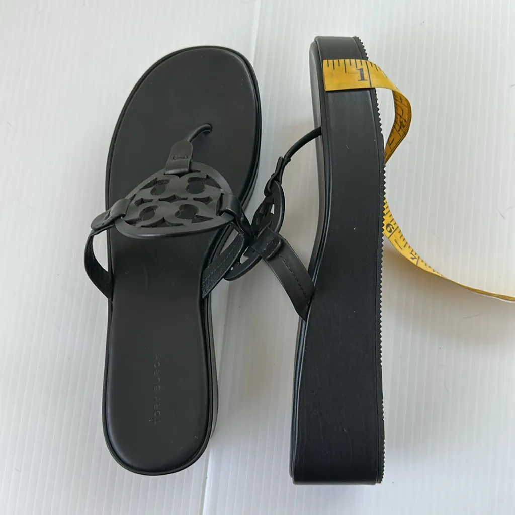 Tory Burch Miller Wedge Sandals Perfect Black, 10.5 - Image 14