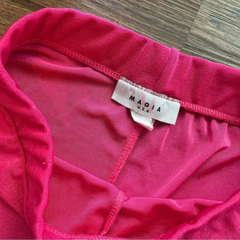 Y2K Pink Shimmer Barbie Flare Trouser Pull On Pants Wide Leg Flare Sz S/M Size M - Image 12