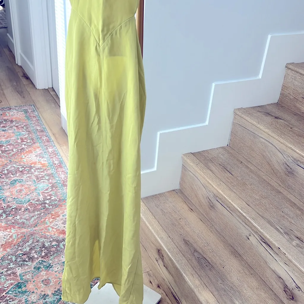 Auteur Studio Zippora 100% Silk Designer Low Back Dress Pistachio Green XS $490 - Image 7
