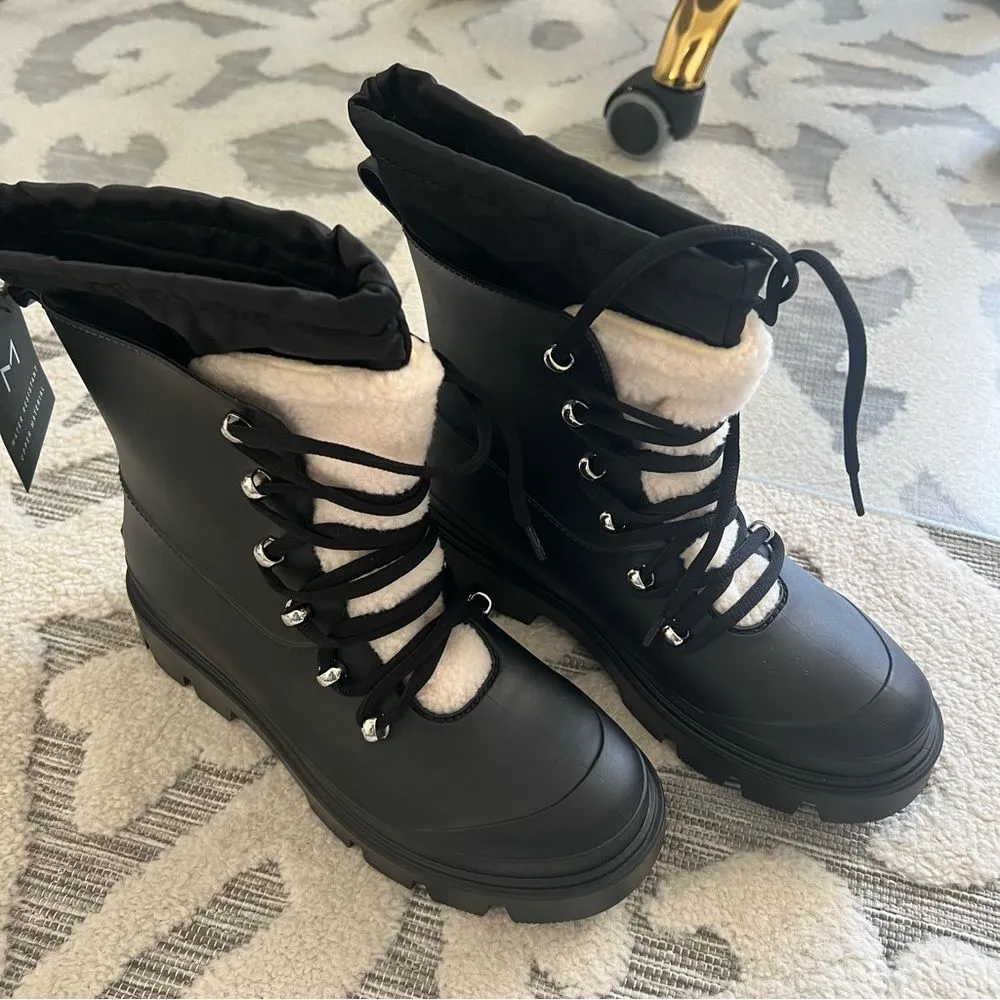 Marc Fisher Freely Waterproof Combat Lace-Up Boot in Black Size 9 NEW - Image 7