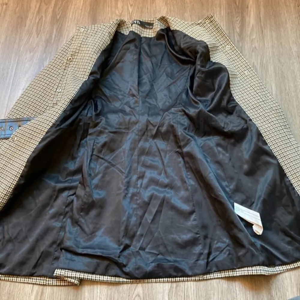 Zara Belted Houndstooth Frock Blazer Coat Size S NWOT - Image 7