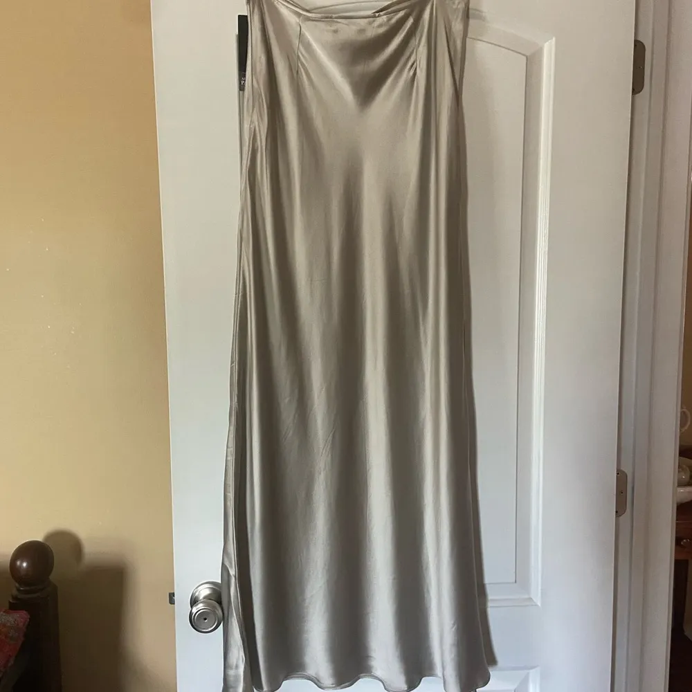 Adrianna Papell Pewter Silk Maxi Skirt - Image 2