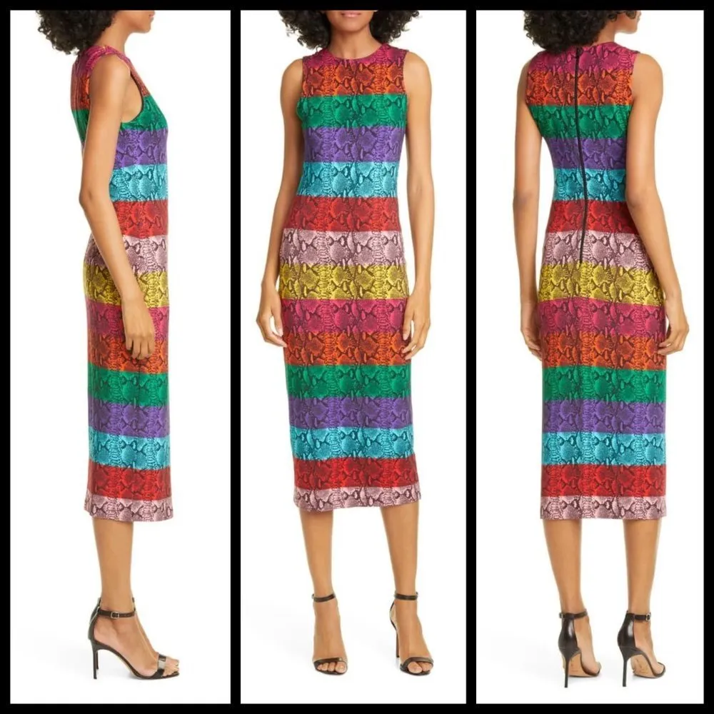 💕ALICE + OLIVIA💕 Delora Snake Skin Midi Dress - Image 6