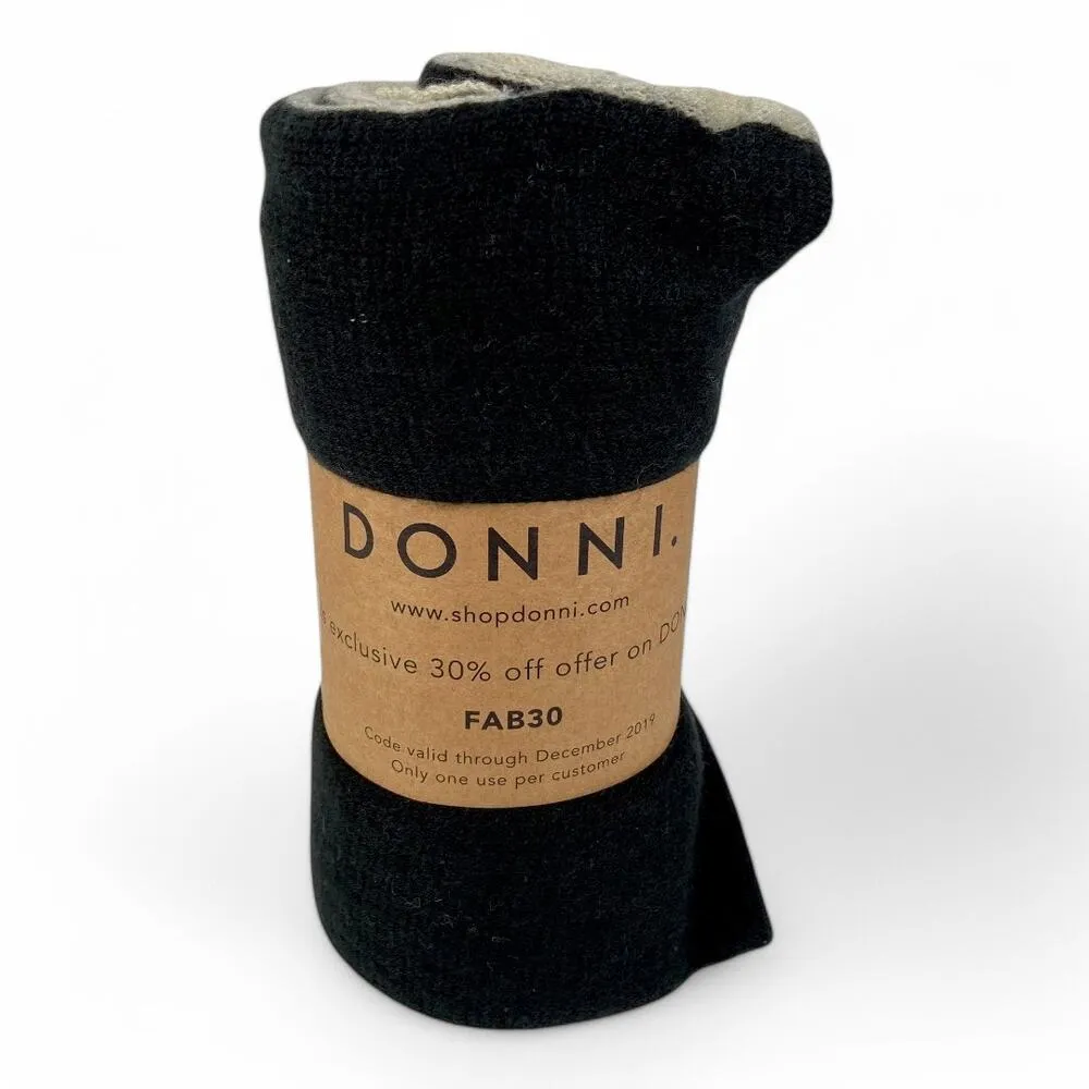 Donni Tri Color Scarf Black Cream Gray Acrylic 29.5 Inch by 69 Inch New - Image 2