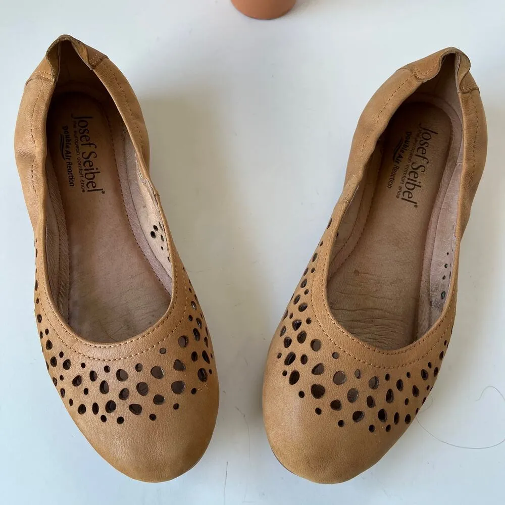 Josef Seibel Pippa Ballet Flat Womens Shoes Size EU 36 US 5.5 Tan Die Cut 72929 - Image 3