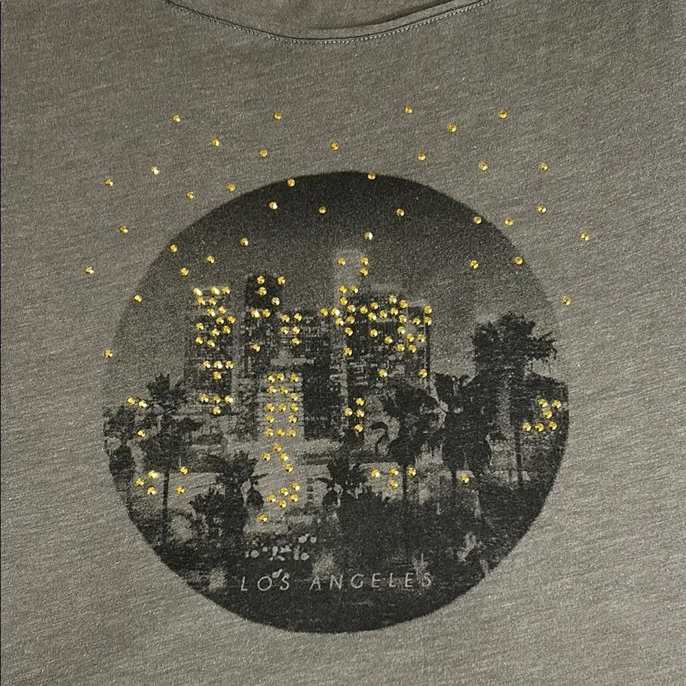 Hollister Gray Short Sleeve Tee with Los Angeles Graphic - Image 2