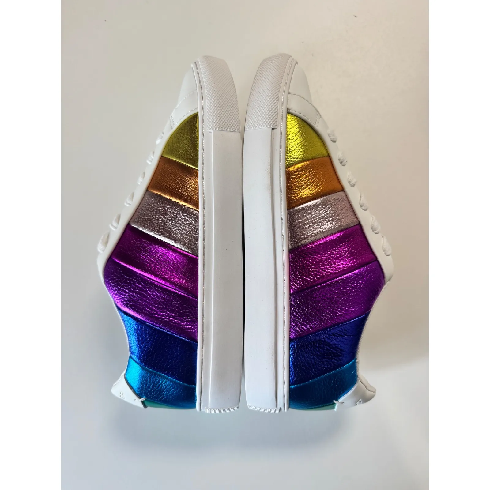 Kurt Geiger London Rainbow Sneakers White Leather Low Top Women Size 7.5 nobox‼️ - Image 8
