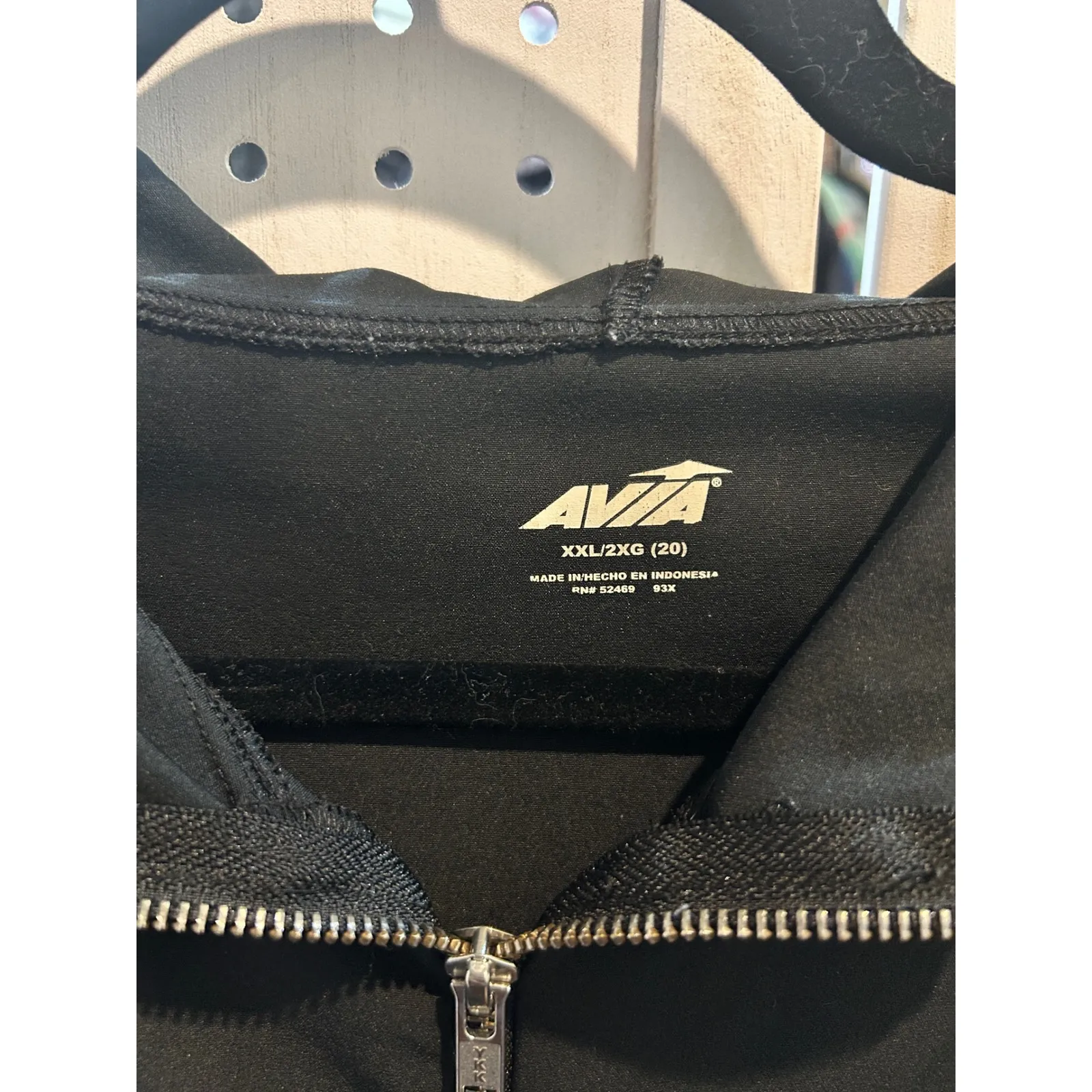 Avia Womens Pullover Hoodie Black XXL/2XG Half Zip Activewear Athleisure - Image 2