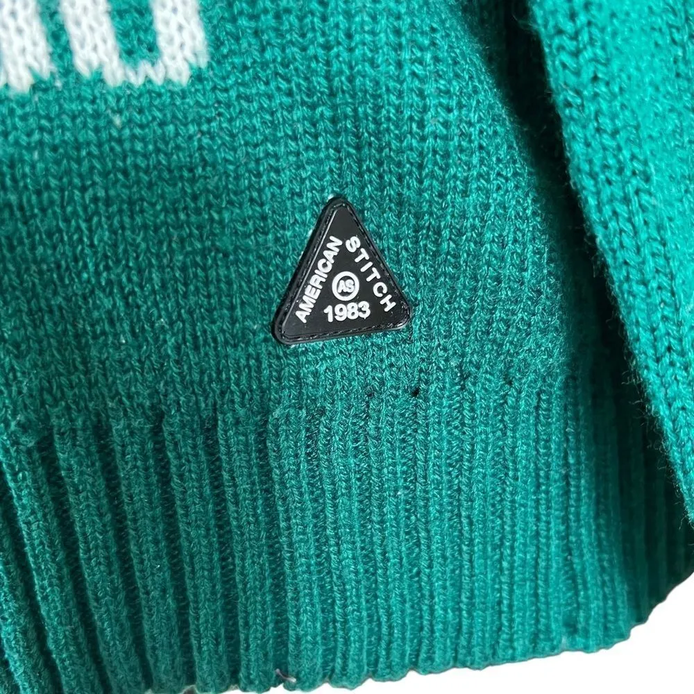 AMERICAN STITCH, Gingerbread, “I Can’t Feel My Face” Ugly Christmas Sweater Green Size L - Image 5