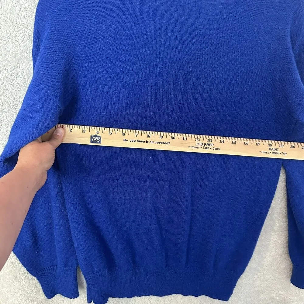 Vintage Sweater Small Blue Black Velvet Bows Beaded Pullover Dana Scott - Image 12