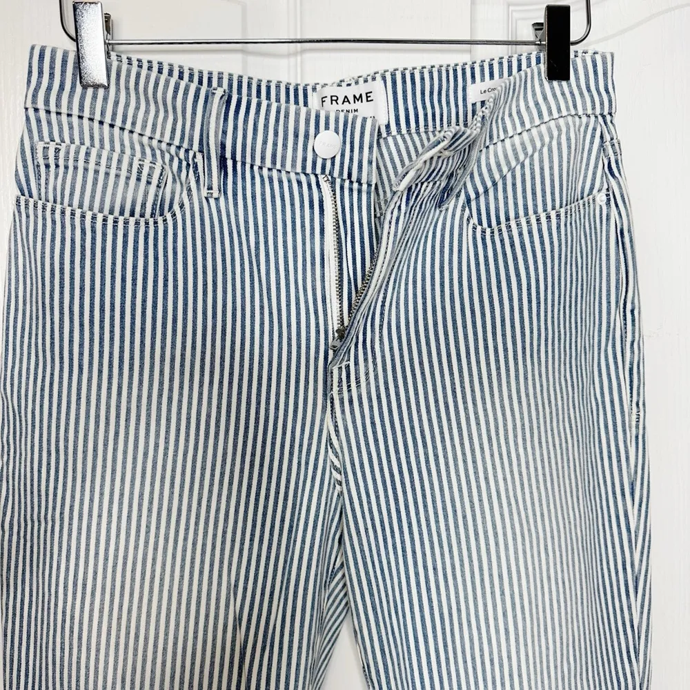 frame denim NWOT FRAME Engineer Stripe Le Crop Mini Boot Leg Jean Size 29 - Image 6