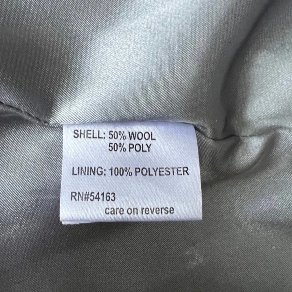 Calvin Klein Gray Marled Wool Hooded Winter Coat Shawl Collar Fabric Belt sz 10 - Image 11