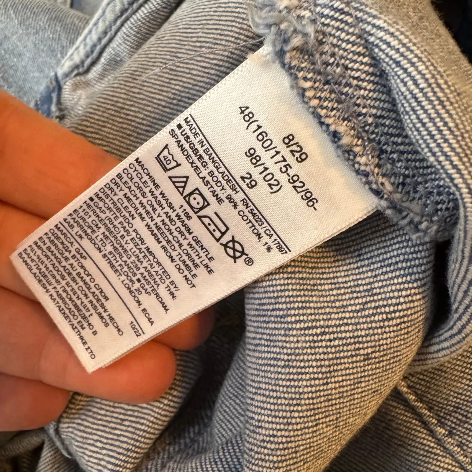 GAP Denim Halter Dress Button Front Blue Jean Size 8 Collared Jumper - Image 7