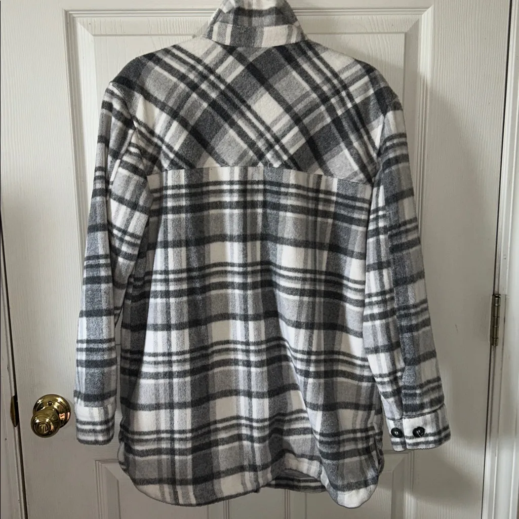 Thread & Supply Womens Gray Plaid Shacket Size Medium‎ - Image 7