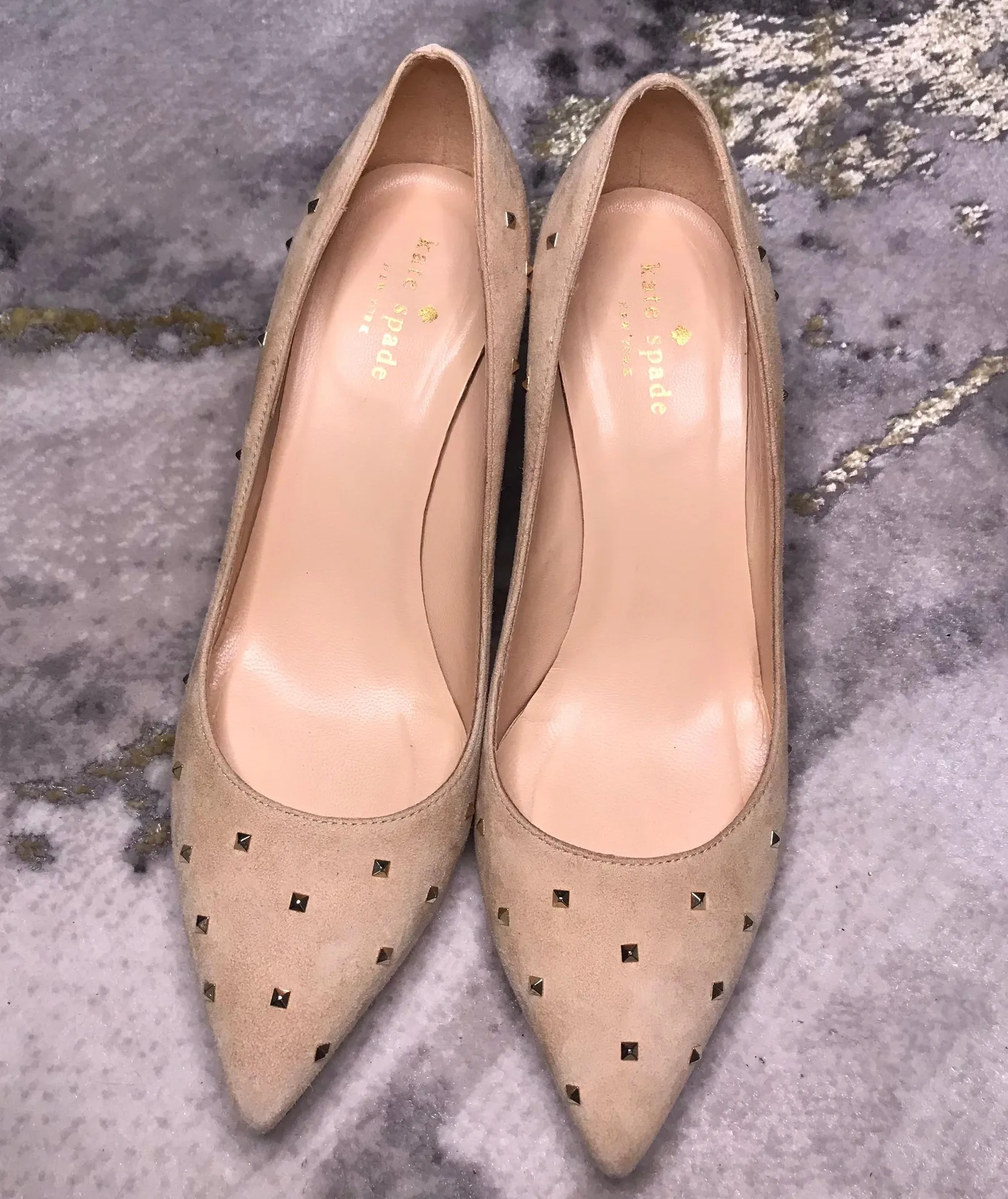 Jacinda Nude Suede Pumps - Image 5