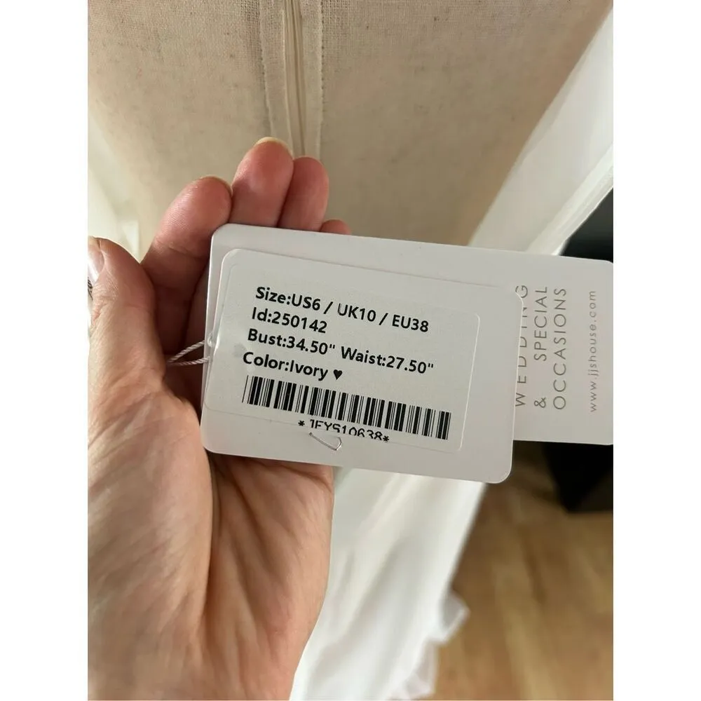 JJ house wedding dress A-line Scoop Floor-Length Chiffon Wedding Dress #250142 - Image 3