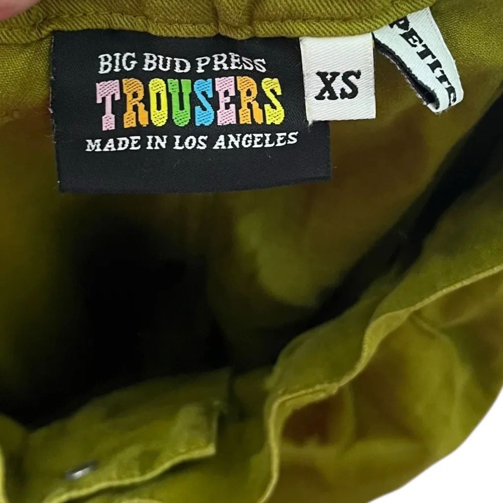 Big Bud Press Trousers Women’s XS Petite Olive Green High Waist Cropped Cotton Size undefined - Image 11