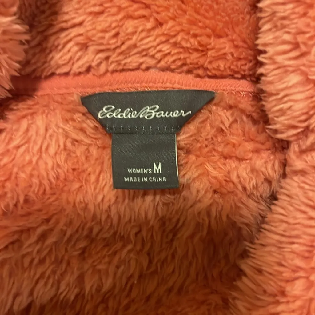 Eddie Bauer women’s salmon color fleece medium - Image 6
