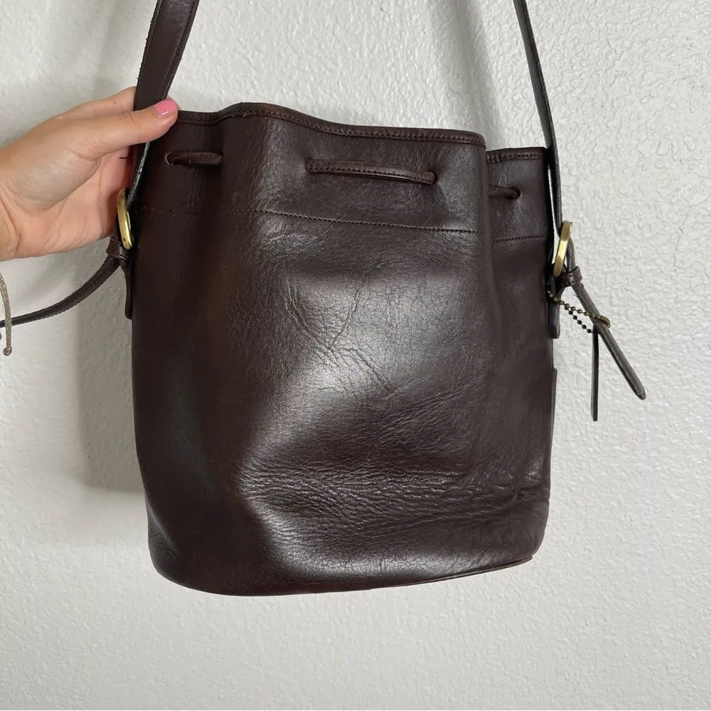 Coach Vintage Brown Bucket Bag Crossbody Purse Leather‎ 101-58 - Image 8