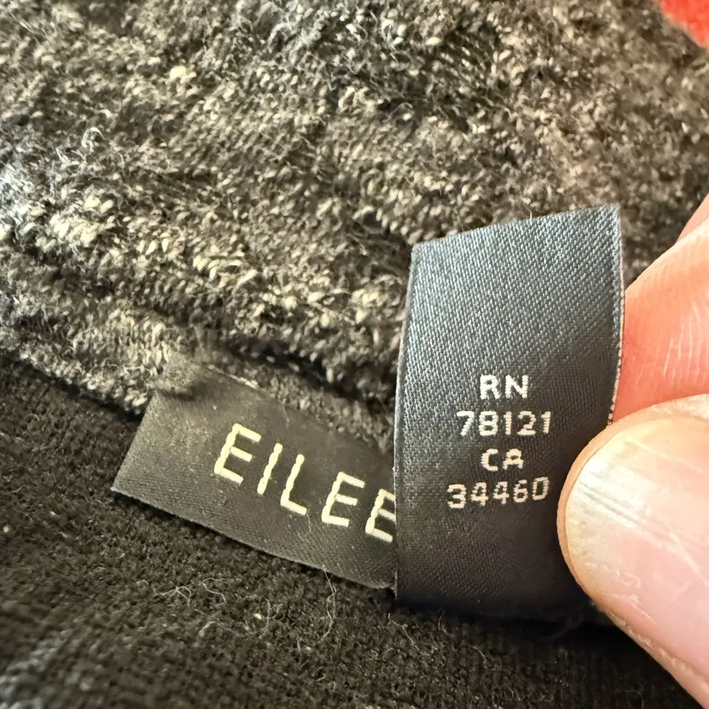 Eileen Fisher Gray Terrazzo Draped Jacket Shrug Open Front Cardigan Asymmetrical - Image 3