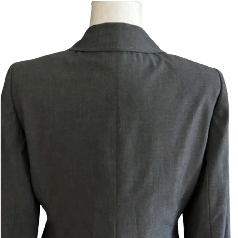 Ann Taylor Loft Petite Blazer Gray Button Front Pockets Career Blazer Size 8P - Image 6