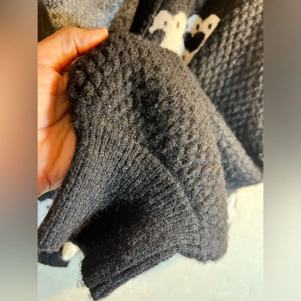 Sweater Nobody’s Child, black w/ hearts and bows to tie front, unique cropped Size undefined - Image 7