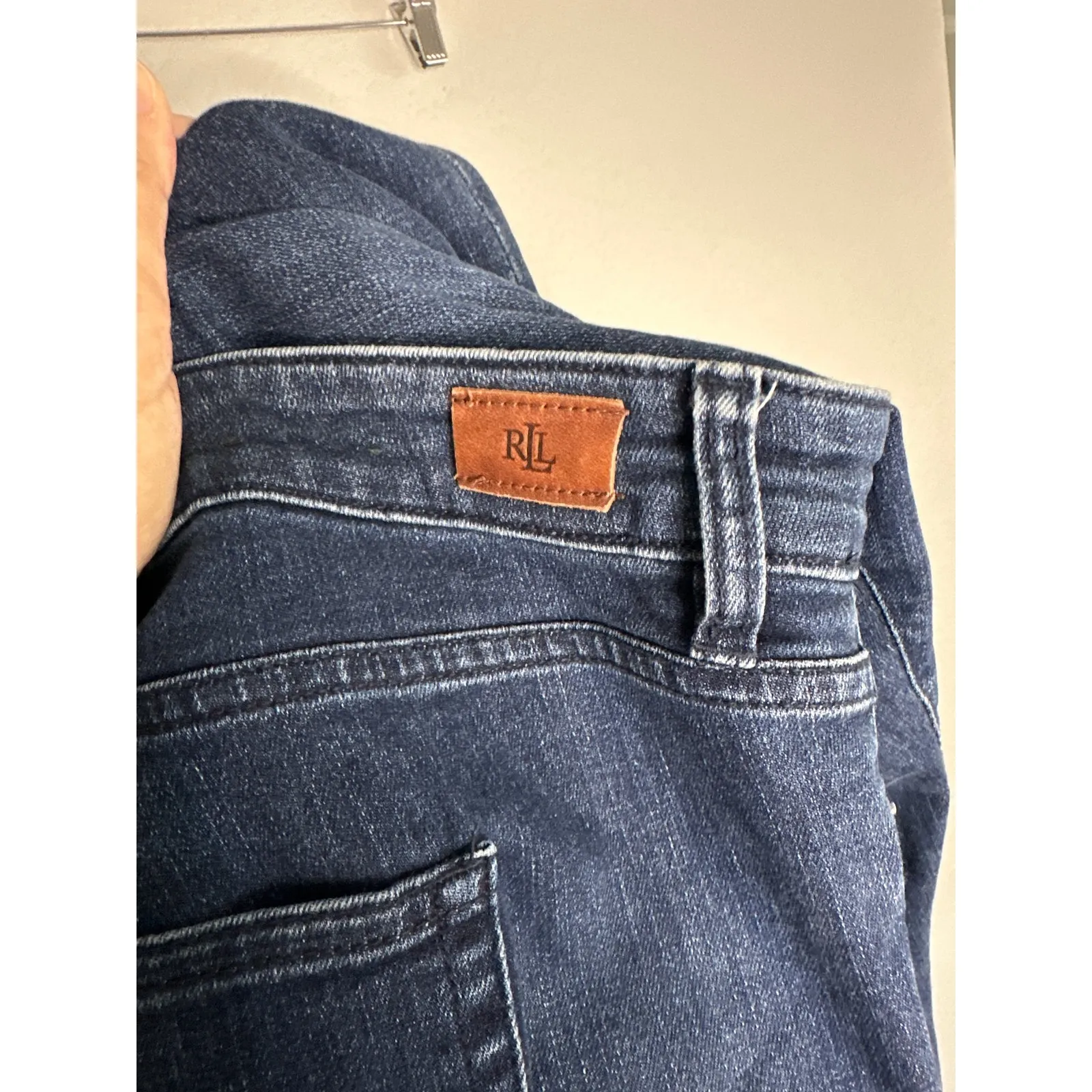 Ralph Lauren 20W Blue Embroidered Premier Skinny Jeans Boho Plus Denim - Image 7