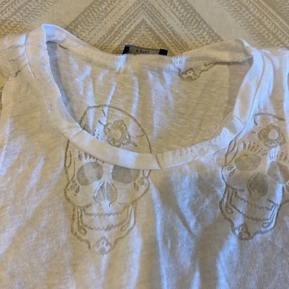 Terez White with Sheer Skulls Racerback Tank Top - Image 2