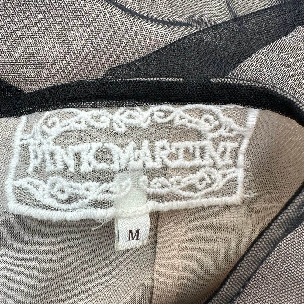 Pink Martini Cocktail Party Dress Black Nude Mesh Lined Sleeveless Size Medium M - Image 9