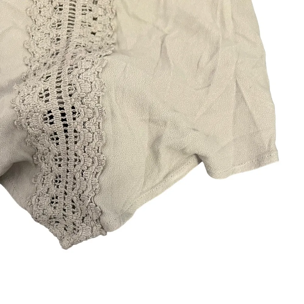 Ocean Drive Crinkle Crochet Handkerchief Top Olive - Image 7