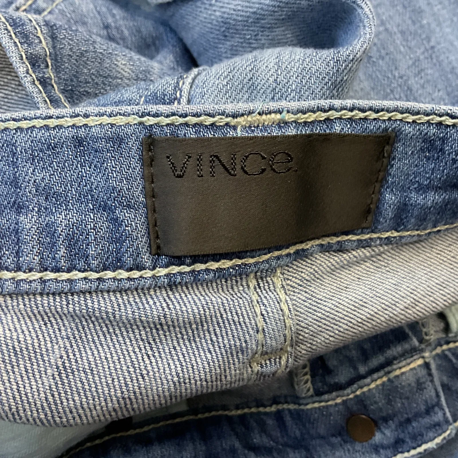 Vince Mason Relaxed Rolled Women's Jeans Size 28 Blue Distressed Denim - Image 8