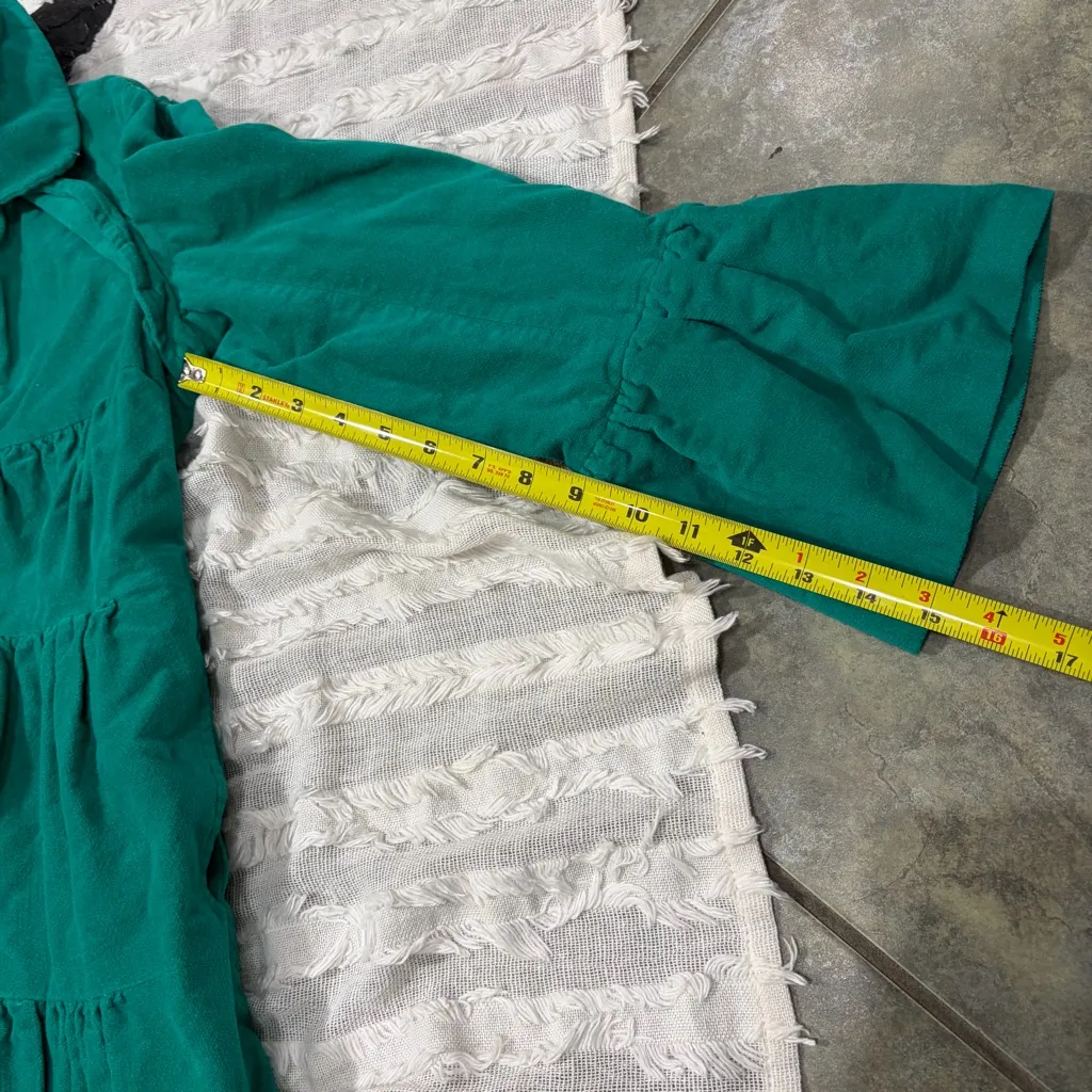 Whimsical vibrant green Judith March coat Measure Like Small Satin lined Boho - Image 15